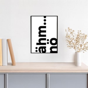 Typoplakat ähm nö // bold // Schwarzweiß // Wandkunst