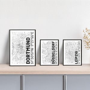 Plakat Stadtplan // Berlin // Bremen // Dortmund // Düsseldorf // Frankfurt // Hamburg // Köln // Leipzig // München // weiß