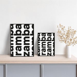 Typoplakat ramba zamba // bold // Schwarzweiß // Wandkunst