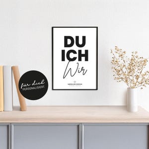 Plakat Du Ich Wir // personalisiert // schwarzweiß