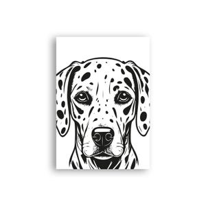 Tierplakat Dalmatiner // Schwarzweiß // Wandkunst // Illustration // Scribble