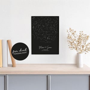 Plakat Sternenhimmel // personalisiert // schwarzweiß // black