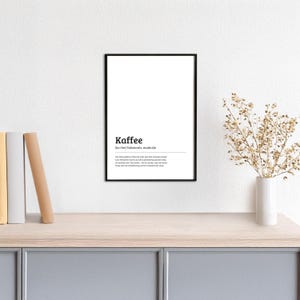 Typoplakat Definition Kaffee // Schwarzweiß // Wandkunst