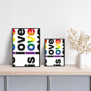 Typoplakat love is love // Pride // bold // Wandkunst
