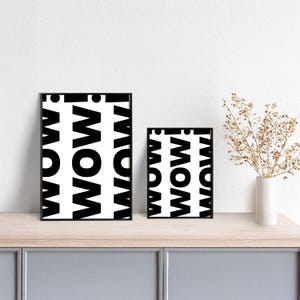 Typoplakat wow // bold // Schwarzweiß // Wandkunst