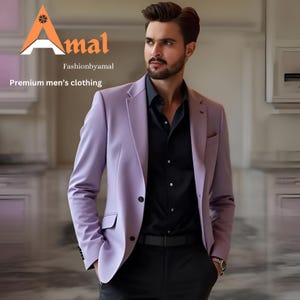 FASHIONBYAMAL, Men’s suits, purple two piece wedding suit,Anniversary Suit, Gift for Boyfriend , Groomsmen suit, slim fit,