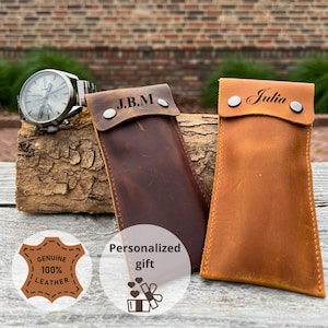 Custodia per orologio in pelle personalizzata – Custodia da viaggio per orologio fatta a mano – Regalo personalizzato con incisione per uomo – Borsa porta orologio