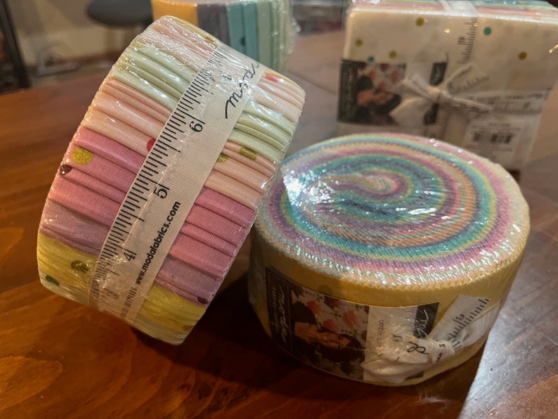 Best of Ombre Confetti Metallic Moda Jelly Roll Designed by V and Co image 1