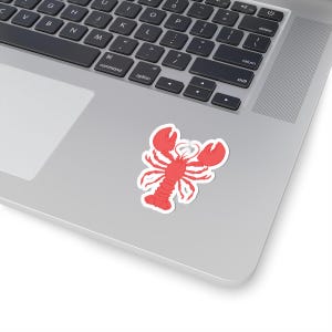 Lobster Kiss-Cut Stickers, Nautical Decor, Sea Life Art, Laptop Decal, Gift for Seafood Lovers, Coastal Aesthetic