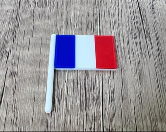3D Printed Mini France Flag STL File – French Flag Model, Digital Download for 3D Printing