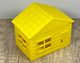 3D Printed Yellow House Gift Box: Magnetic Roof, Business Card Holder