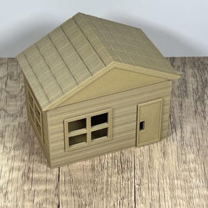 3D Printed Wood House Gift Box: Magnetic Roof, Business Card Holder