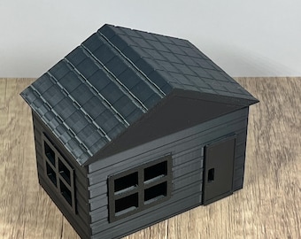 3D Printed Black House Gift Box: Magnetic Roof, Business Card Holder