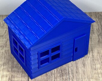 3D Printed Blue House Gift Box: Magnetic Roof, Realtor Closing Gift