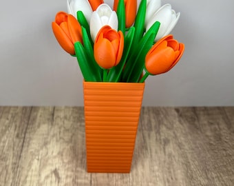 3D Printed Ireland Tulip Bouquet: Modern Geometric Vase