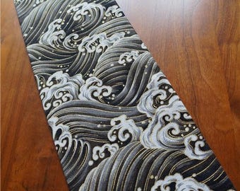 Black Seigaiha Shinai Bag | Japanese Wave Pattern Dojo Bag | Handmade Dojo Bag | Imported Japanese Fabric