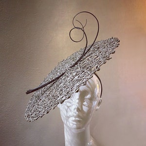 Kentucky Derby Hat Fascinator, Gray Grey Black Quill Fascinator Hat Headpiece Del Mar Races Opening Day Royal Ascot Hat, Melbourne Cup Hat