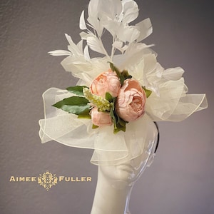 Kentucky Derby Hat Fascinator, Baby Pink Peach Green Cream Off White Royal Ascot Hat Fascinator, Kentucky Oaks, Pink Church Hat, Del Mar Hat