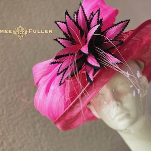 Kentucky Derby Hat, Black Hot Pink Hat, Fuchsia Hat, Kentucky Oaks Hat, Royal Ascot Hat, Easter Hat, Derby Hats for Women, Melbourne Cup Hat