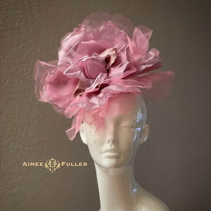 Kentucky Derby Hat Fascinator, Purple Easter Hat, Lilac Purple Pink Rose Hat, Lavender Fascinator, Flower Del Mar Royal Ascot Fascinator