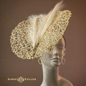 Kentucky Derby Hat Fascinator, Off White Cream Royal Ascot Fascinator, Melbourne Cup Hat, Del Mar Races Opening Day Hat, Church Breeders Cup