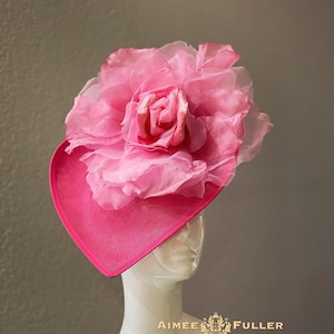 Kentucky Derby hatt fascinator, Bubble Gum Stark rosa siden, brudhatt, Del Mar Races hatt, Royal Ascot hatt, Breeders Cup hatt, afternoon tea hatt