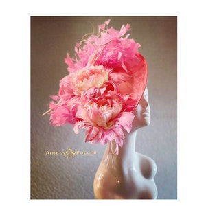 Kentucky Derby Hat, Light Pink Peach Sinamay Cream Feathers Bridal Fascinator, Easter Hat, Del Mar Royal Ascot Fascinator, Melbourne Cup Hat