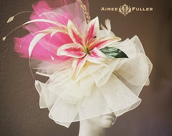 Lily Fascinator- Kentucky Derby- Oaks Hat- Lilys for the  display picture 1