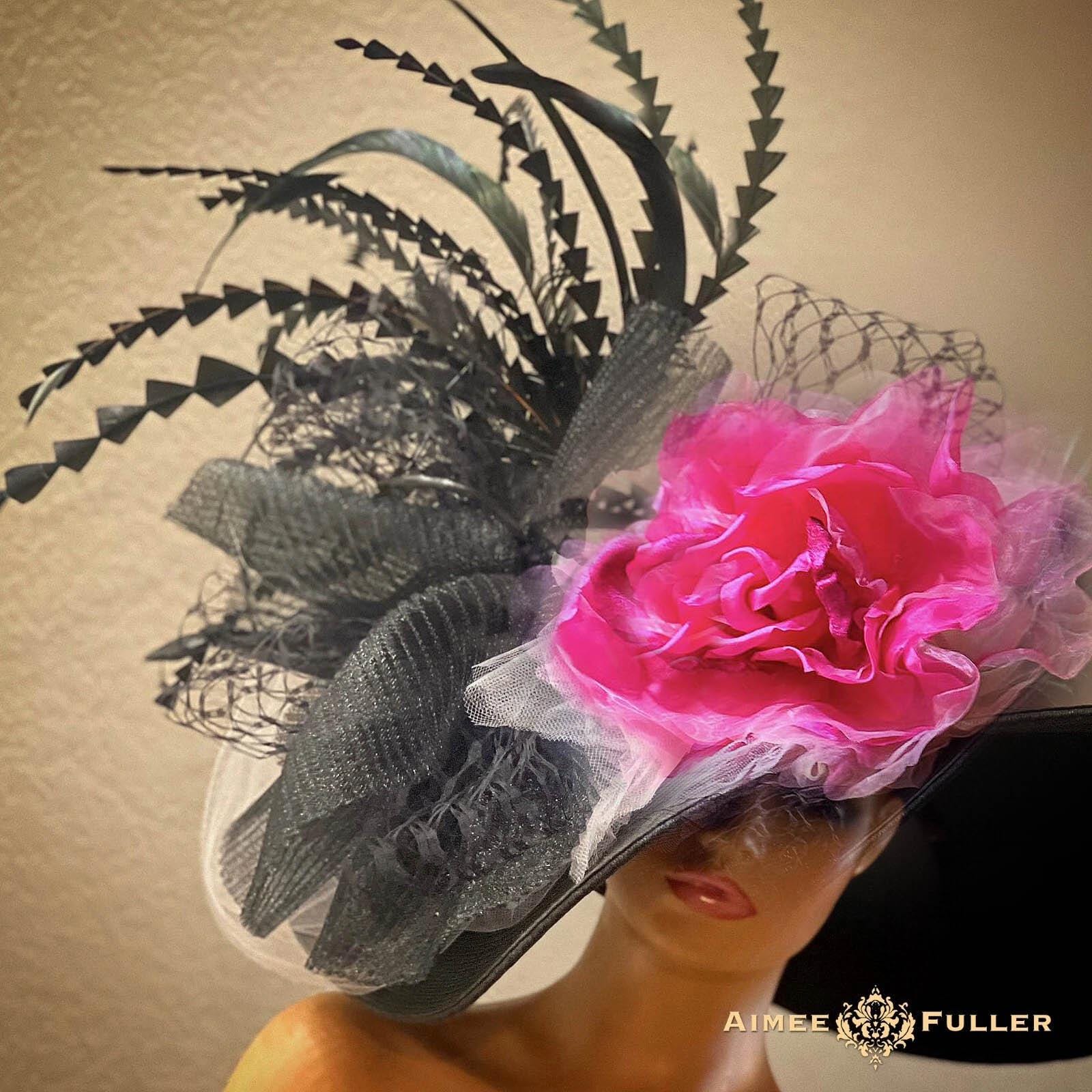 Kentucky Derby Hat, Coffee Beige Cream Brown Tulle Flower  display picture 2
