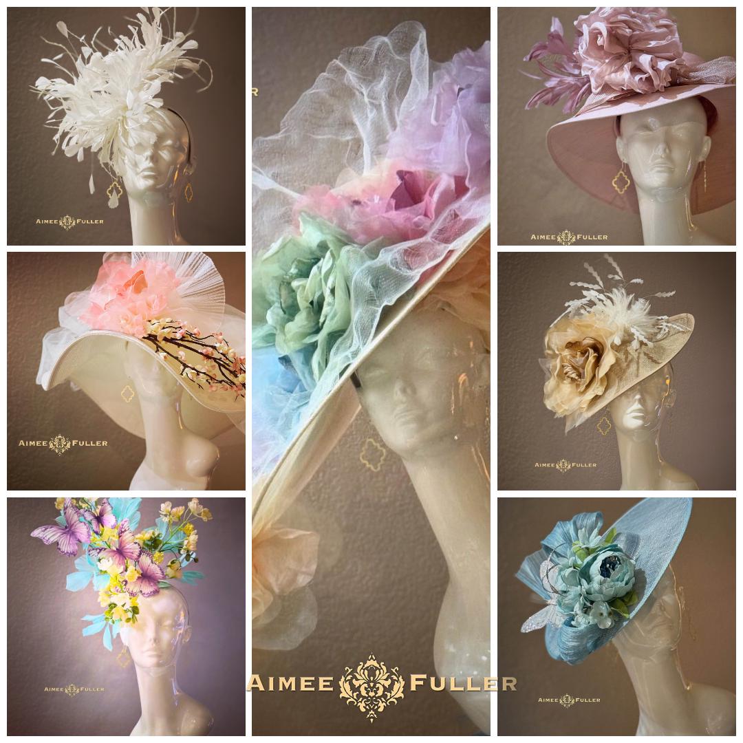 Kentucky Derby Hat Fascinator, Soft Powder Blue Rose Flower  display picture 2
