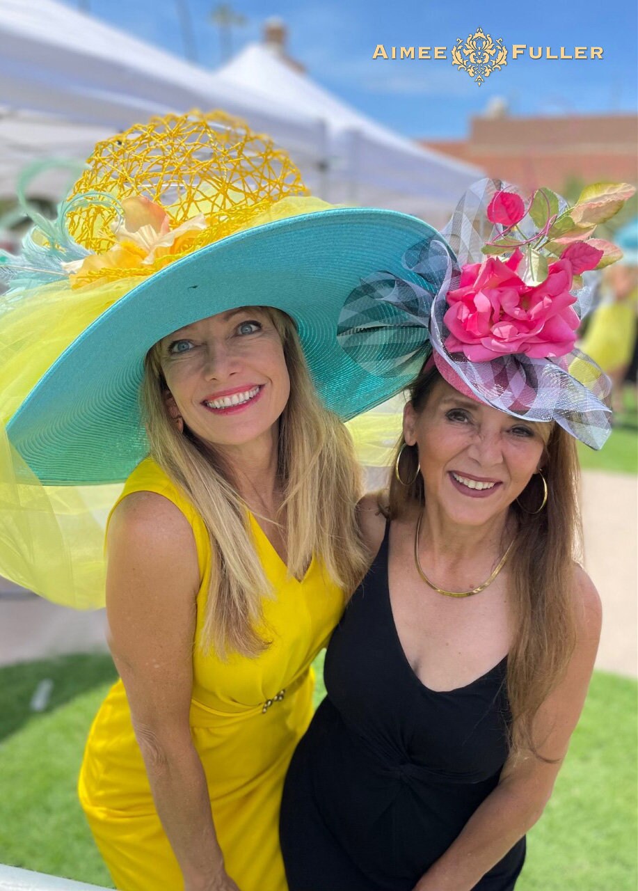 Aimee Fuller Kentucky Derby Hat, Wide Brim Hat, Yellow  display picture 1