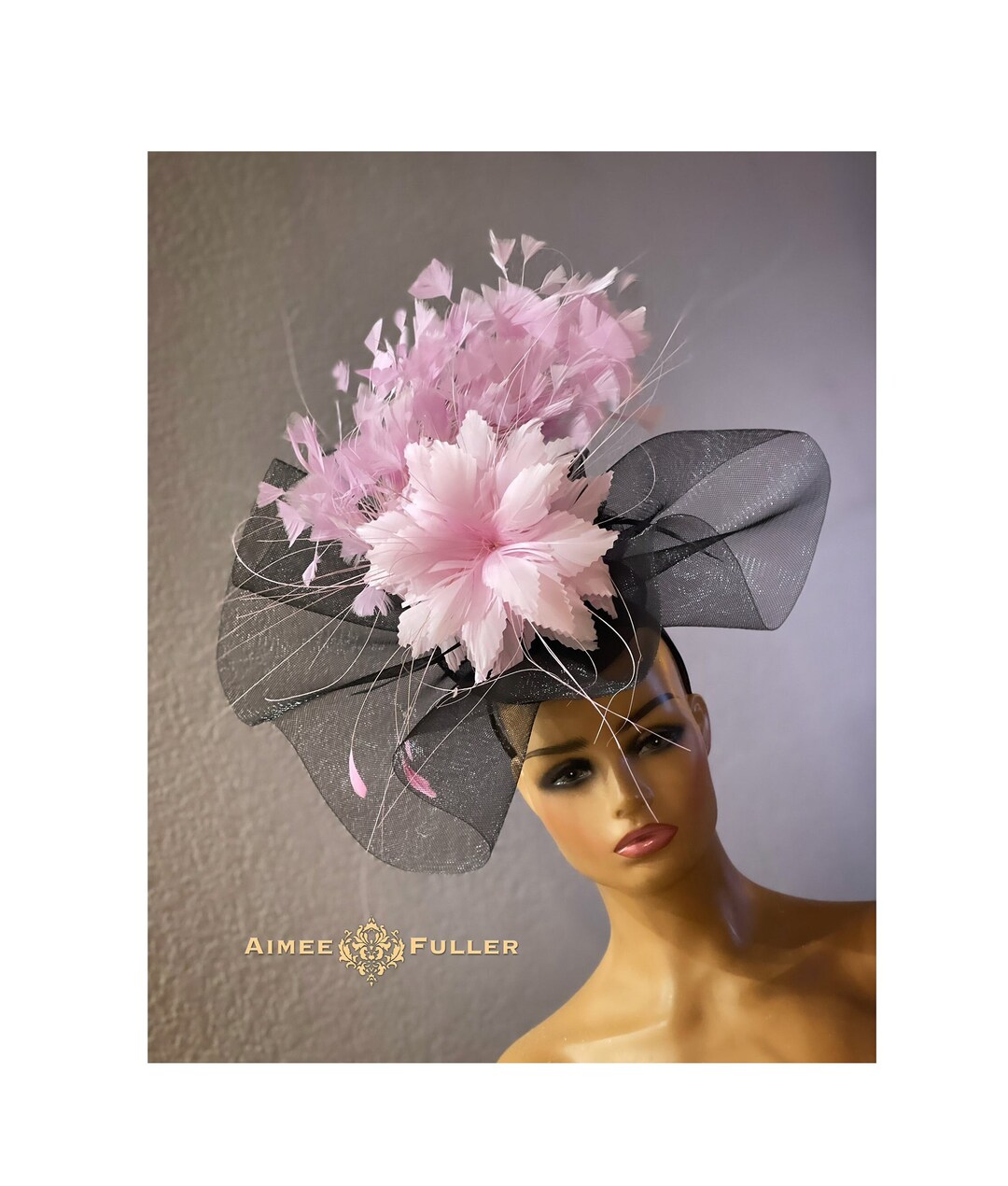 Clay Pink Feather Detail Race Day Fascinator Hat main image 0