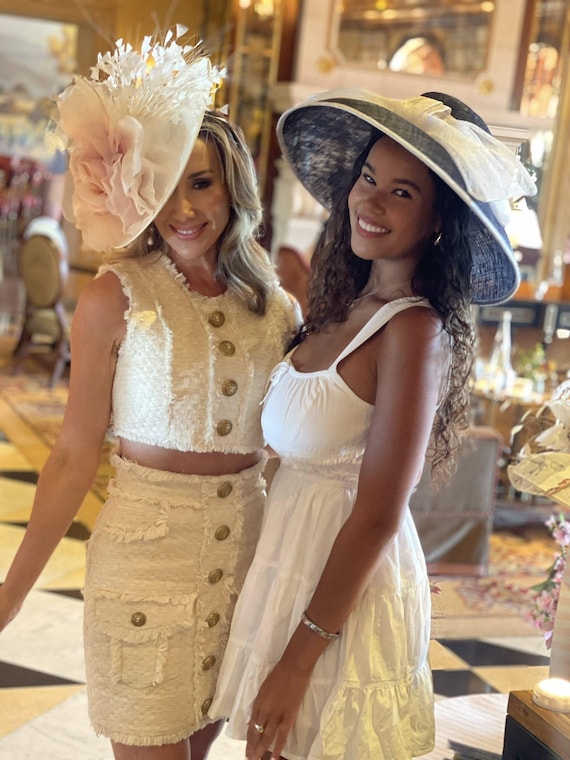 INOGIH Kentucky Church Flower - Cappello Da Donna In Organza A Tesa Larga, Per Matrimoni E Chiesa - 3
