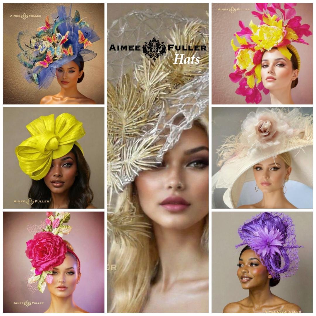 3226 Fascinators Hats Tea Party Derby Hat Cocktail Flower Veil Feathers Kentucky Derby Hat, Rose Bridal Veil Hat, Cocktail Hat  main image 3
