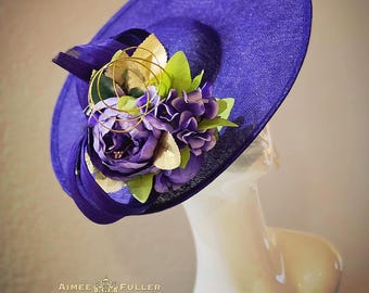 Kentucky Derby Hat Fascinator, Lavender Rose Derby Hat  display picture 3