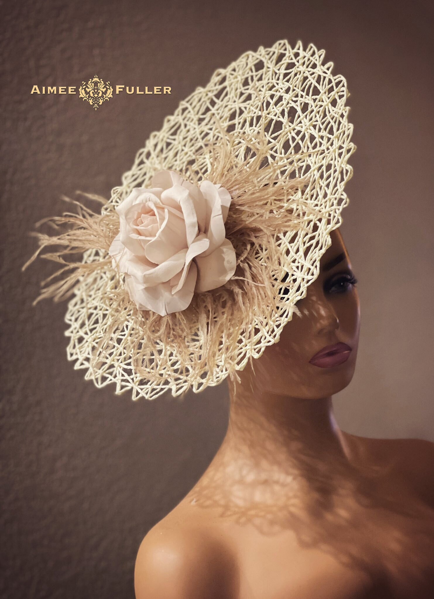 Beige Wide Brim Derby Hat For Women Elegant Kentucky  display picture 3
