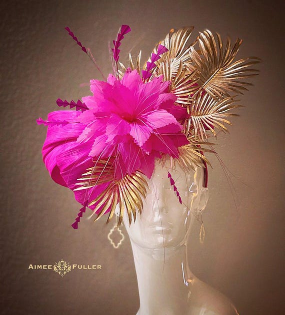Aimee Fuller Kentucky Derby Fascinator, Hot Pink Silk Hat  display picture 1
