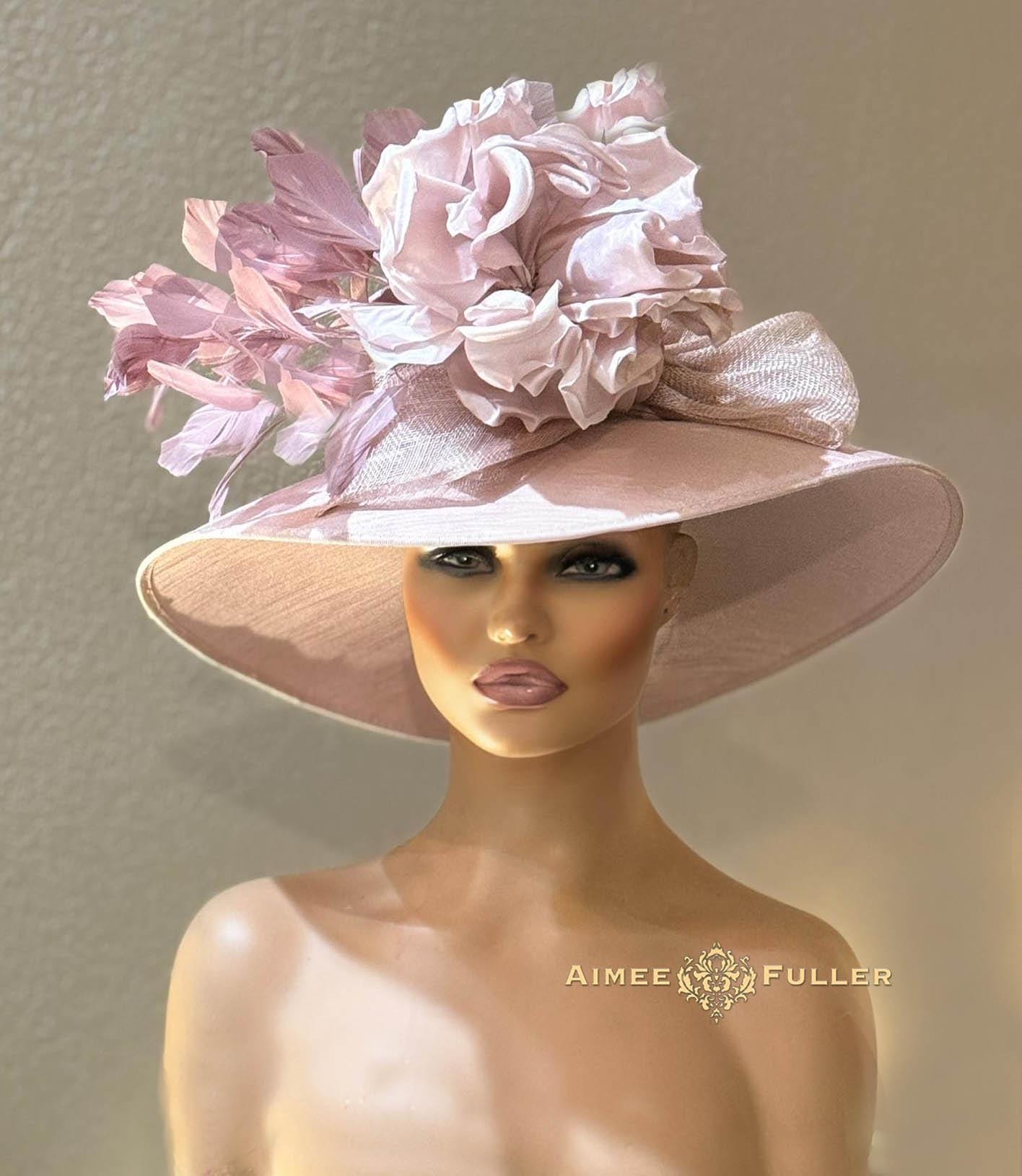 Kentucky Derby Hat, Coffee Beige Cream Brown Tulle Flower  display picture 1
