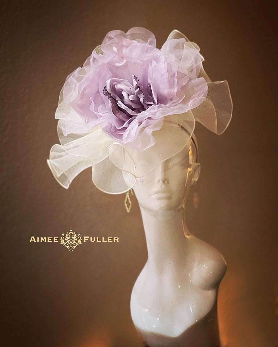 Kentucky Derby Hat Fascinator, Lavender Rose Derby Hat  display picture 1