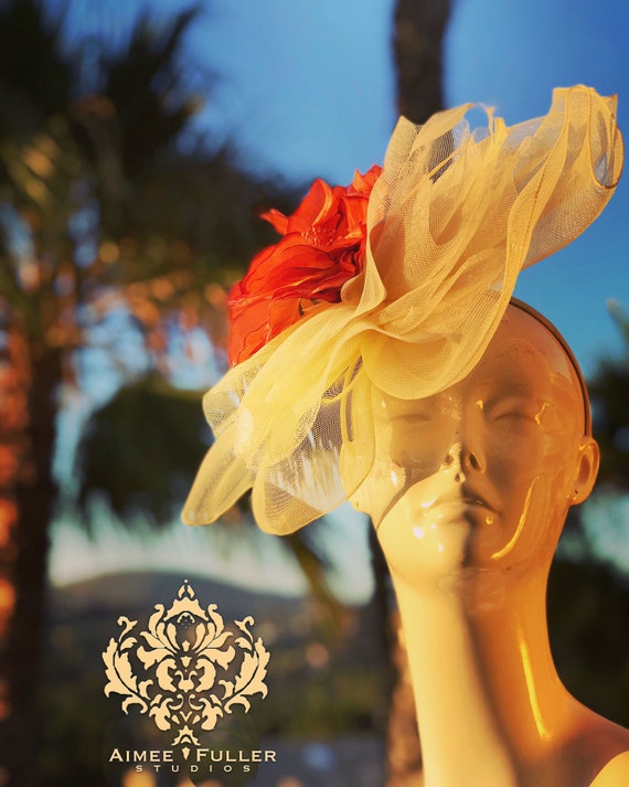Kentucky Derby Fascinator, Vanilla Cream Ivory Terra Cotta  display picture 3