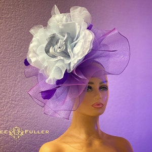 Kentucky Derby Hat Fascinator, Powder Blue Purple Fascinator, Del Mar Hat, Royal Ascot Hat Fascinator Soft Blue Hat, Derby Hats for Women