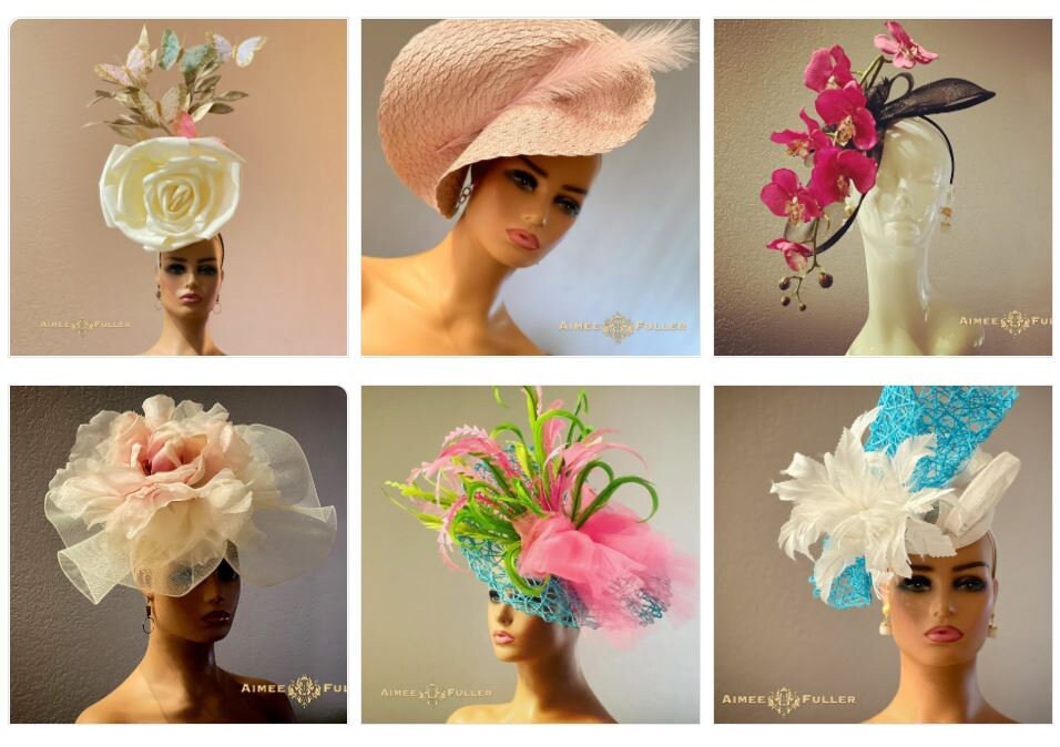 Red Rose Fascinator, Kentucky Derby Hat, Red High Tea  display picture 3