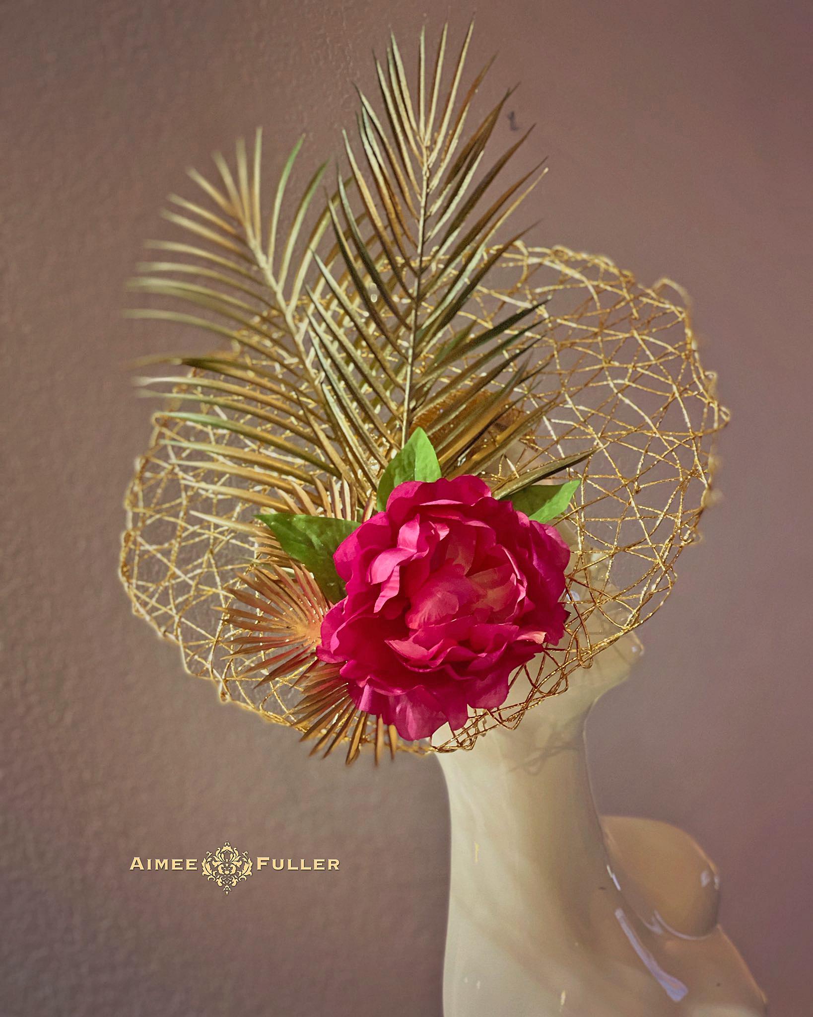 Kentucky Derby Hat, Big Hot Pink and Red Derby Fascinator  display picture 1
