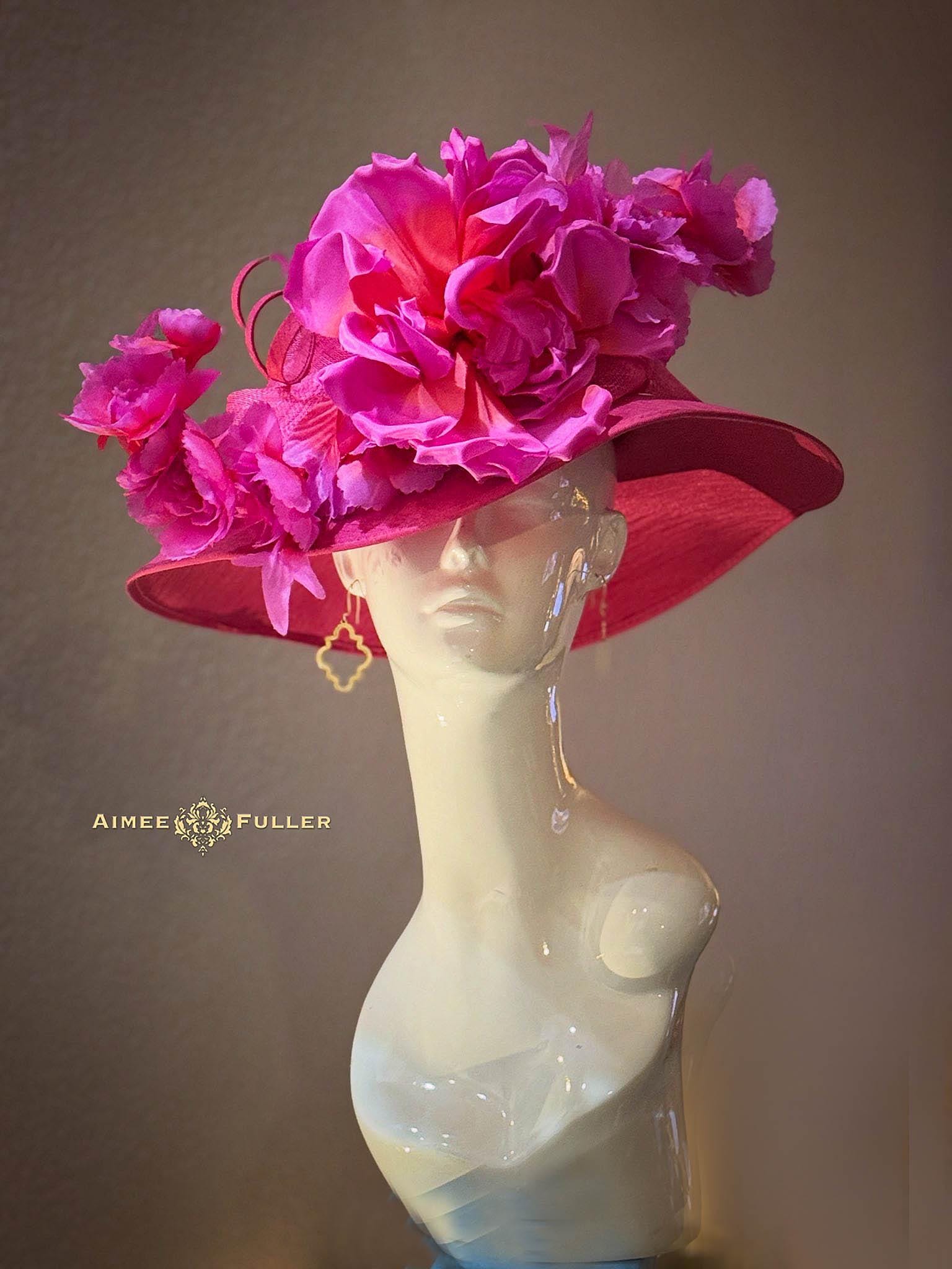 Kentucky Derby Oaks Pink Orchid Floral Pink Mesh Large Fascinator Headpiece Find your perfect fascinator From soft florals to bold  main image 2