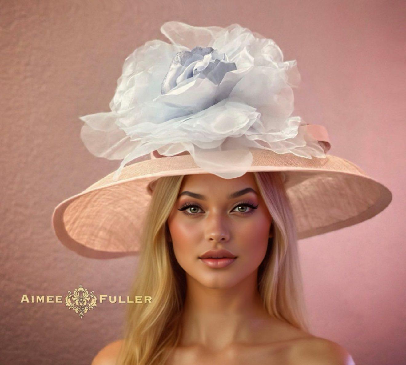 Beloved Millinery Pretty Unique Pink Feathers Fascinator Tea Brunch Derby Bridal Kentucky Derby Hat, Bridal Fascinator, High Tea Asymmetrical  main image 2
