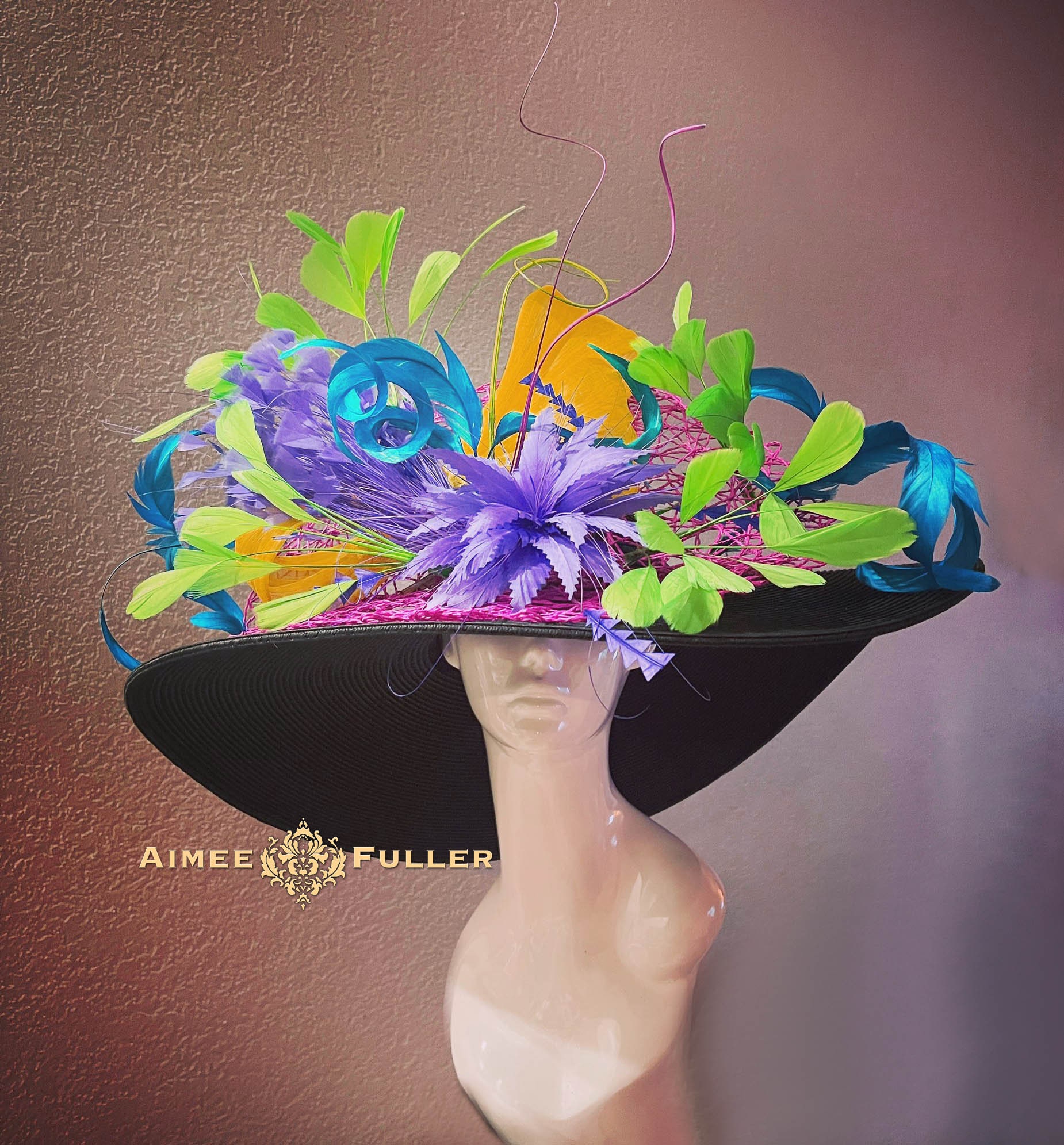 Kentucky Derby Hat, Cream Lilac Purple Del Mar Opening Day  display picture 2