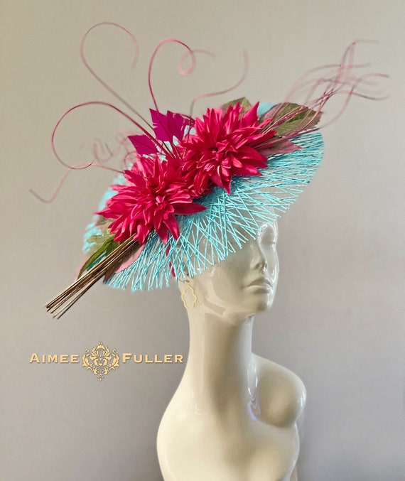Kentucky Derby KY Oaks Fuchsia Hot Pink  Fascinator Hat s-l400.jpg main image 2
