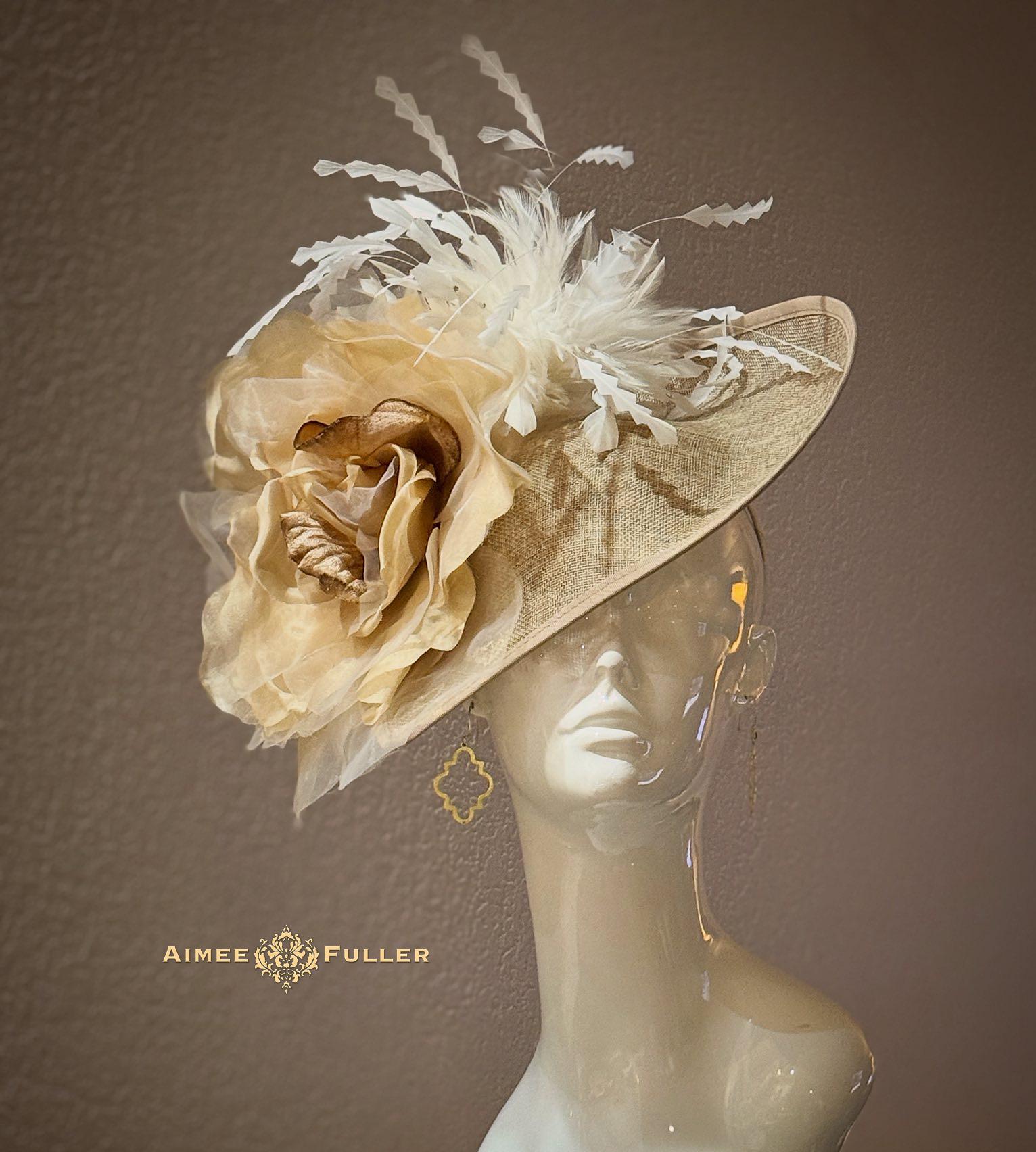 Kentucky Derby Hat Fascinator, off White Cream Royal Ascot 