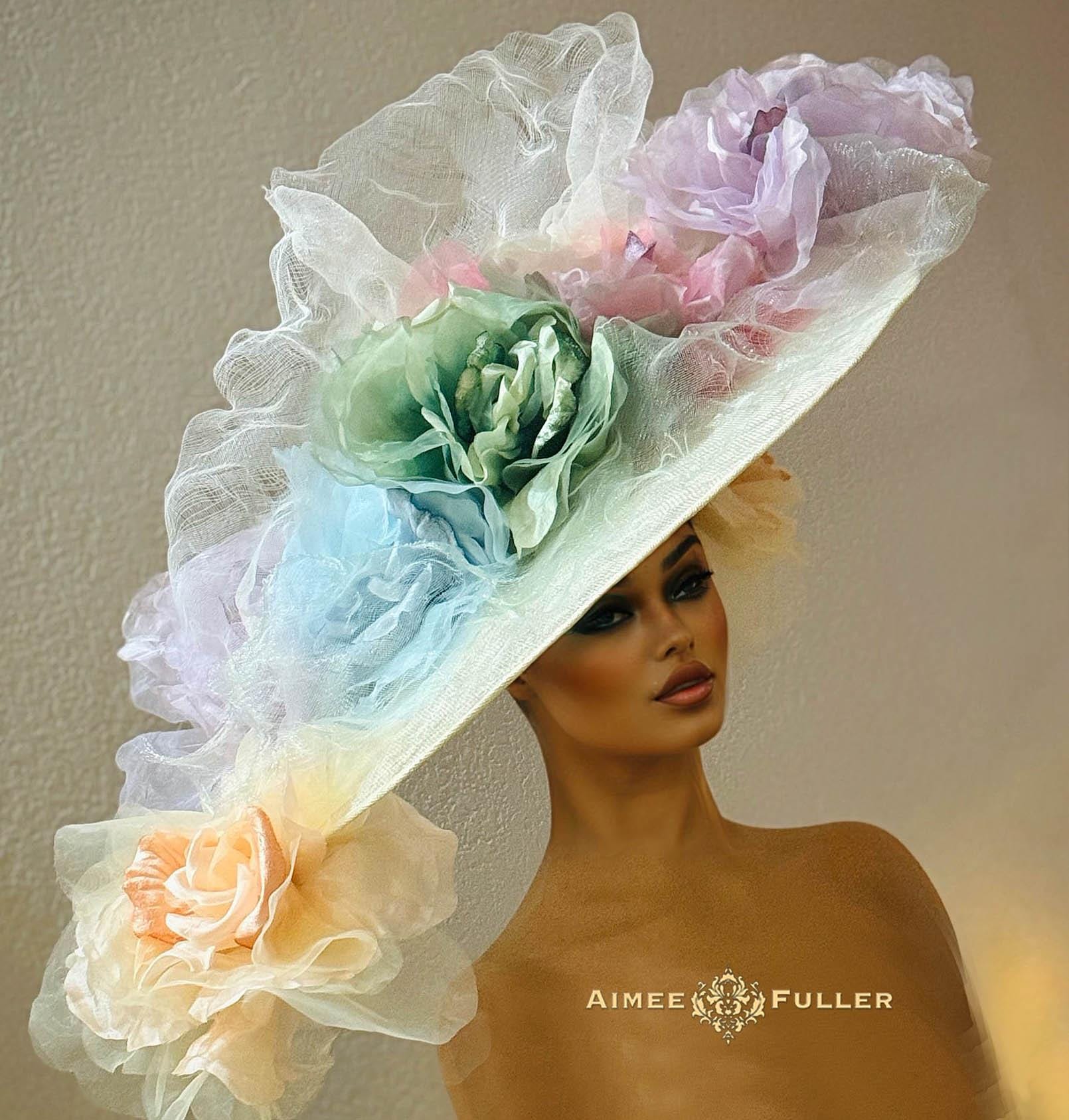 Kentucky Derby Hat Fascinator, Lavender Rose Derby Hat  display picture 2
