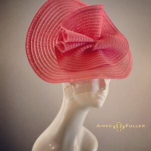 Kentucky Derby Hat, Coral Melon Pink Royal Ascot Hat, Easter Hat, Derby Fascinator, Melbourne Cup Del Mar Races Opening Day Fascinator Hat